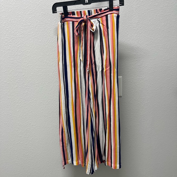Xhilaration Pants - Xhiliration Multicolor Linen Pants with Tie Slit Legs Shorts Underneath Size XS